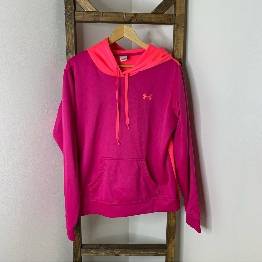 Under Armour Neon Pink Pullover Hoodie Size L